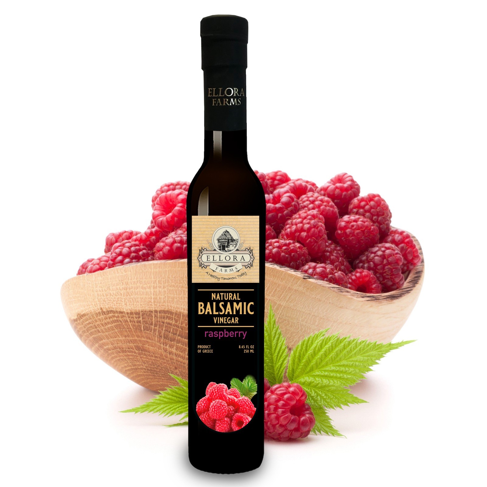 Raspberry Infused Balsamic Vinegar, Barrel Aged Thick, Glass Bottle, 8.45 oz
