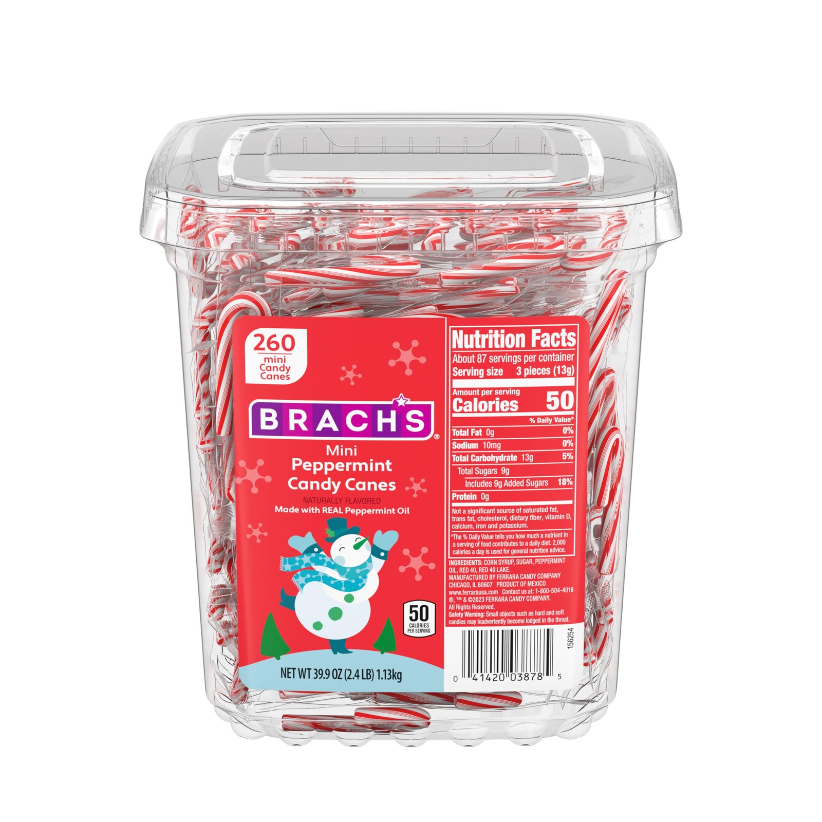 Brach’s Mini Peppermint Candy Canes Christmas Candy Stocking Stuffers 260ct