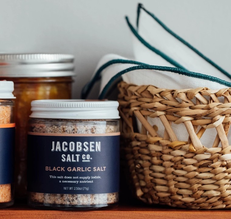 Jacobsen Black Garlic Salt Infused Kosher Salt 2.57 Ounce Flavorful Seasoning