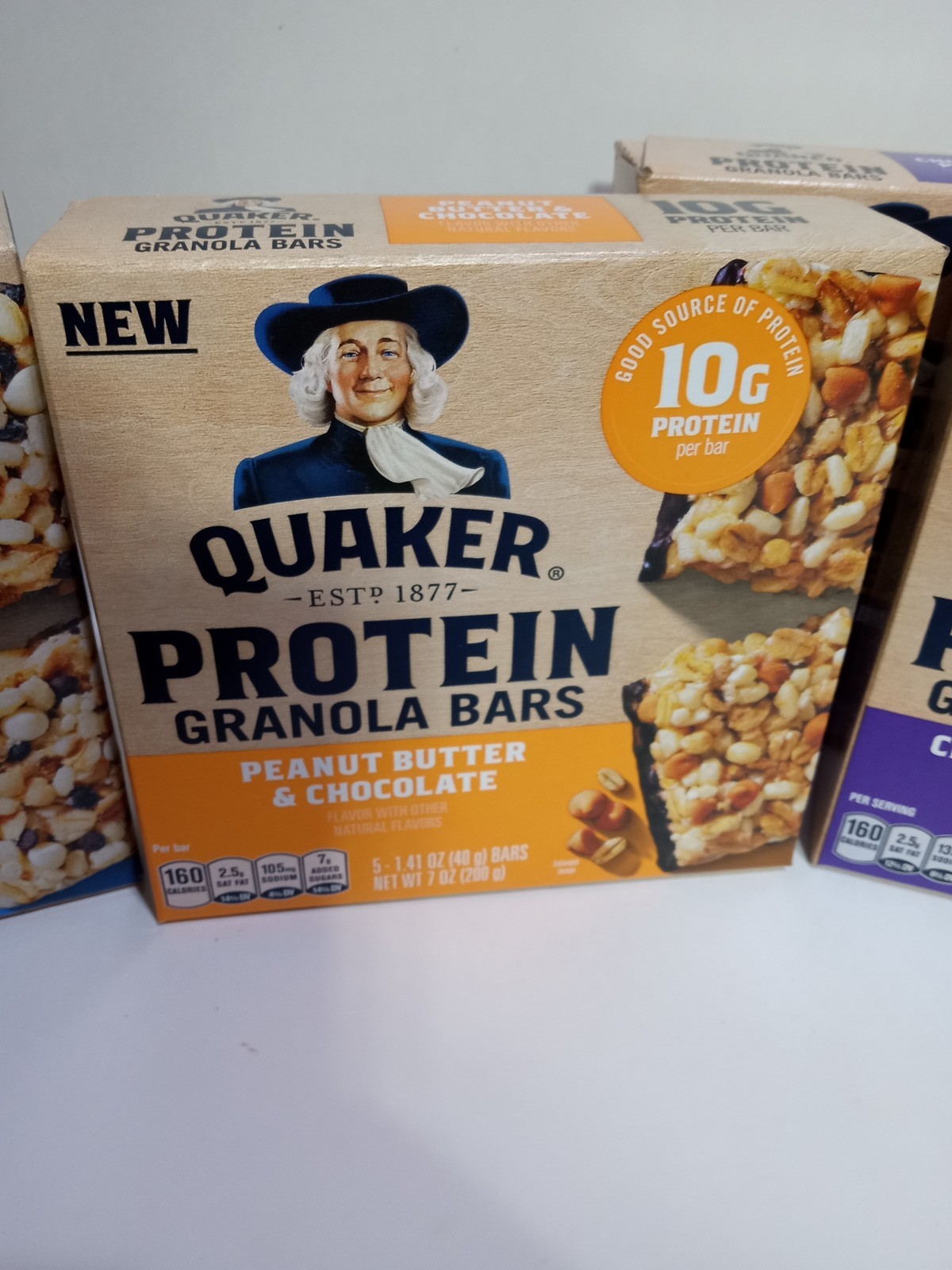 Quaker Protein Granola Bars Peanut Butter & Chocolate 10g Protein 5 Bars Per Box