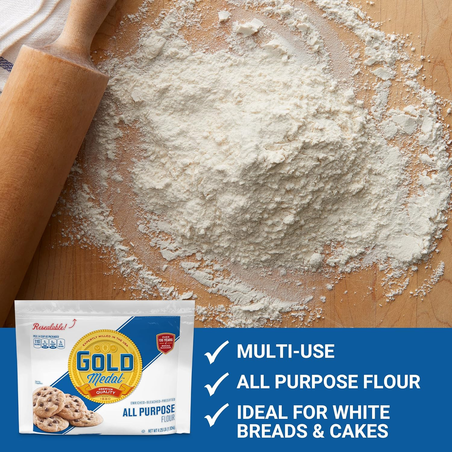 All Purpose Flour with Resealable Bag, 4.25 Pounds