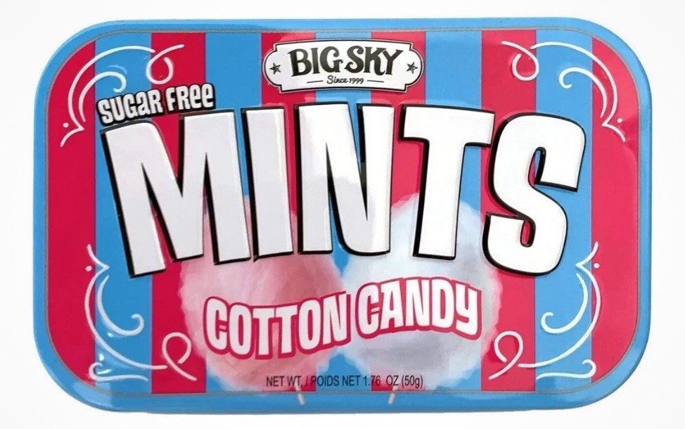 Big Sky Sugar Free COTTON CANDY Mints in Metal Tin
