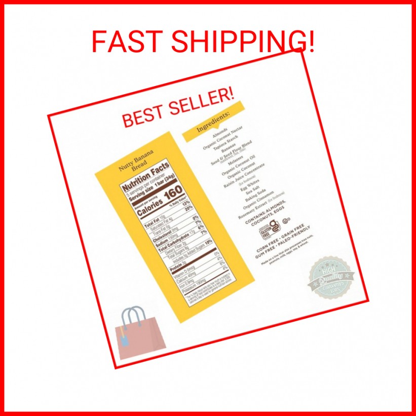 Simple Mills Nutty Banana Bread Soft Baked Almond Flour Bars, 5.99 OZ