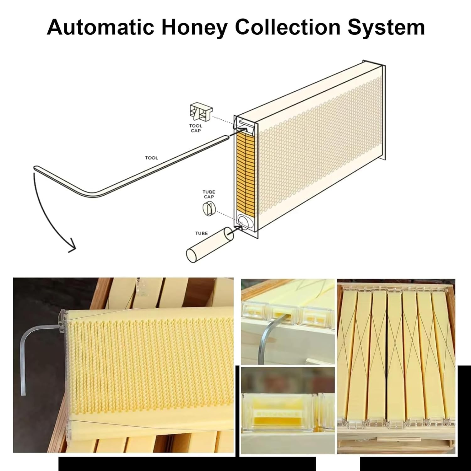 Wooden Automatic Beehive Kit with 7pcs Auto Beekeeping Frames + Hive Stand