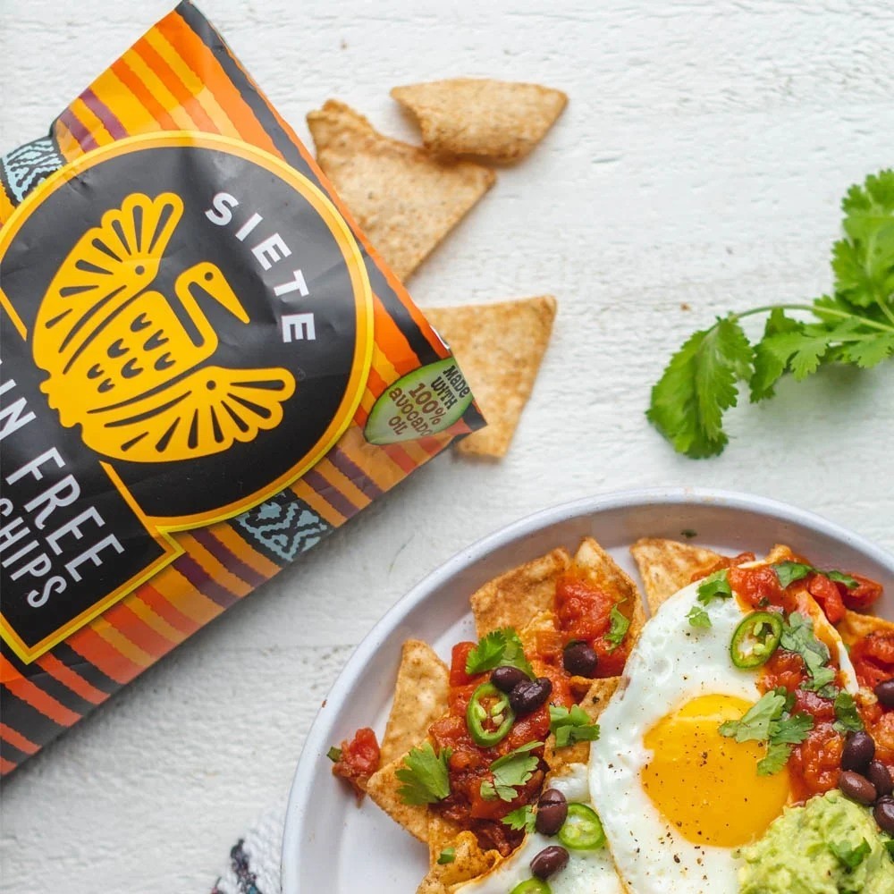 SIETE Dairy Free NACHO TORTILLA CHIPS Grain Free 5 oz Bag – 12 PACK