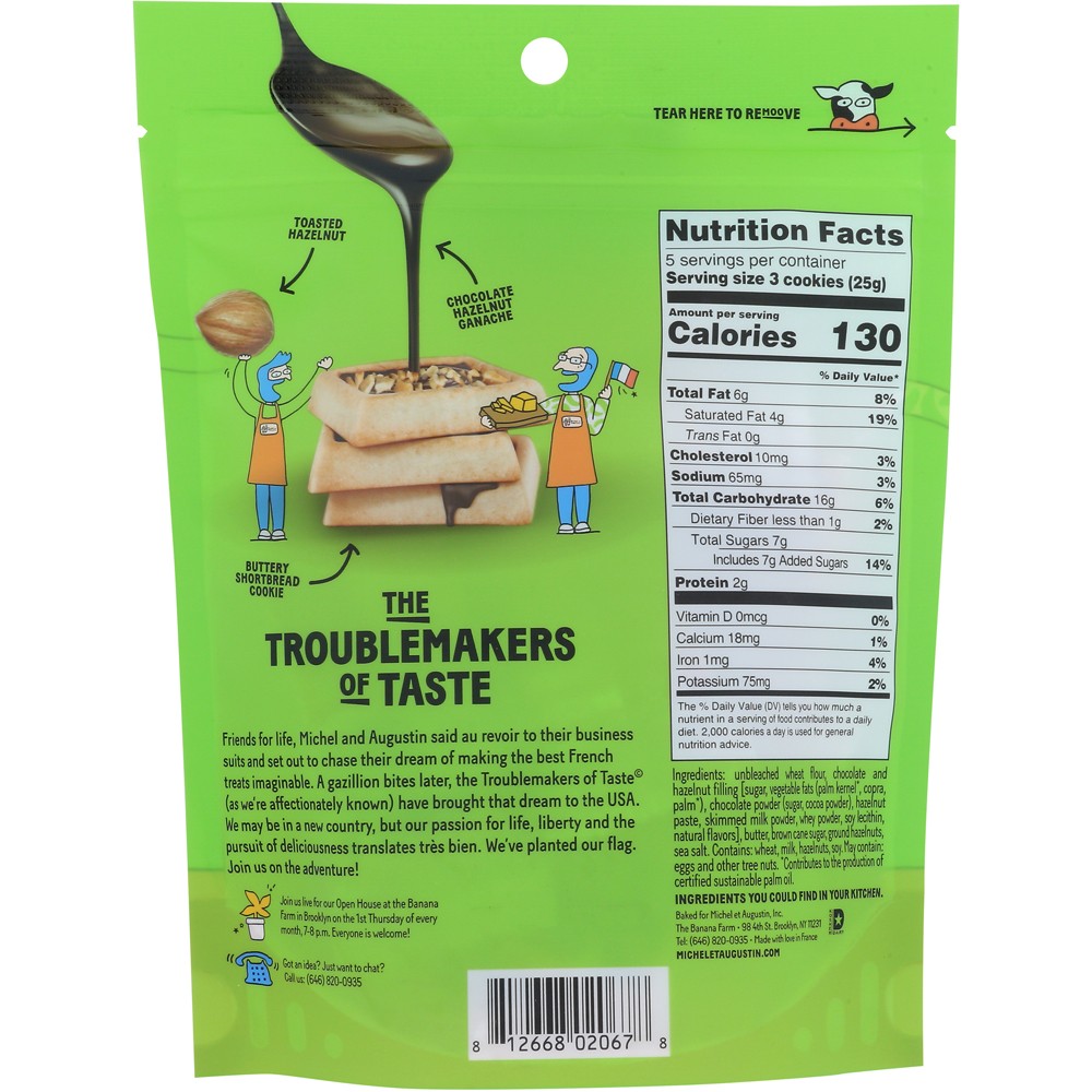 Michel & Augustin Chocolate Hazelnut Cookie Squares 15 Individually 4.4 6 Pack