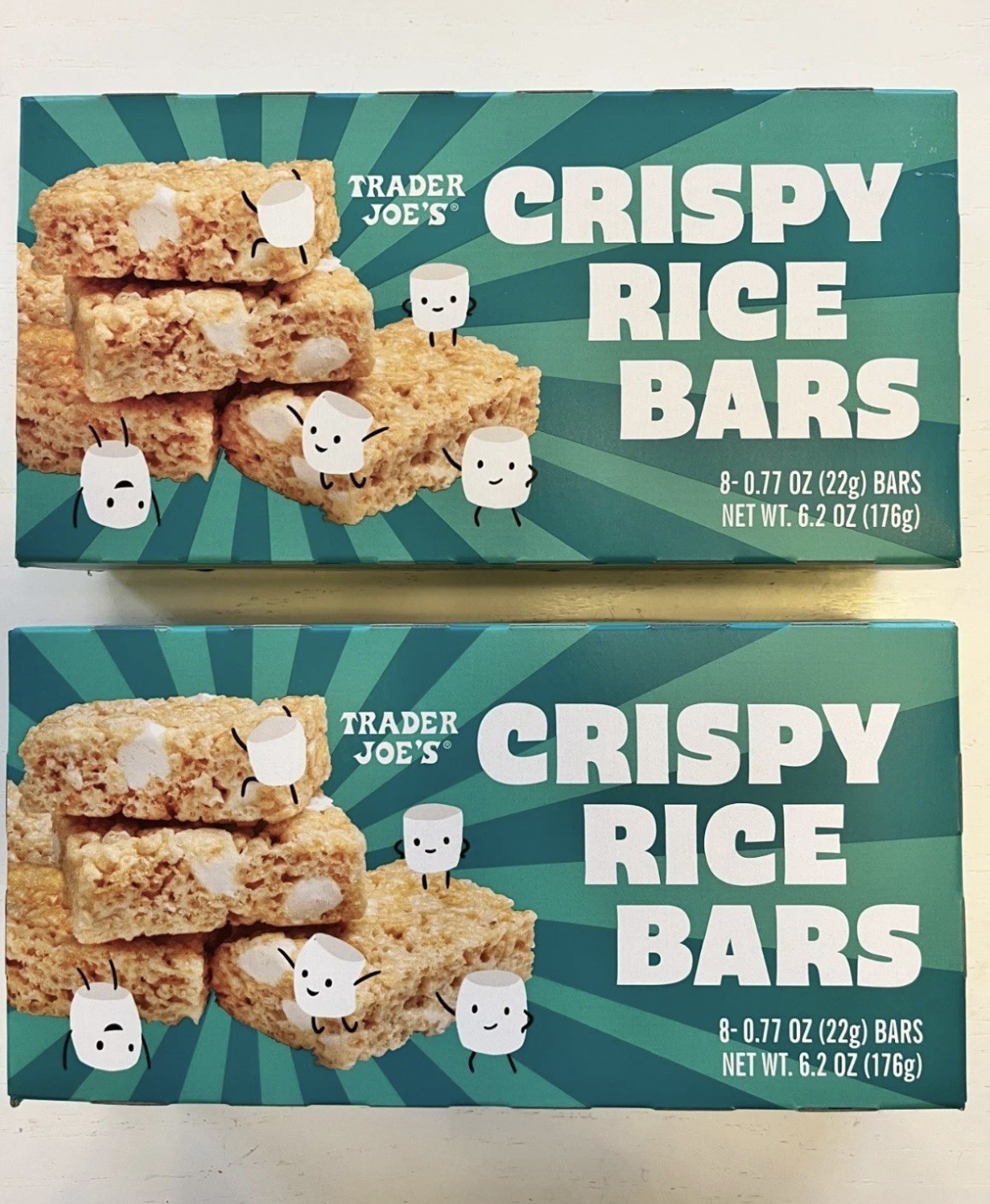 2 Packs Trader Joe’s 8-Count CRISPY RICE BARS Krispies Marshmallow Square Treats