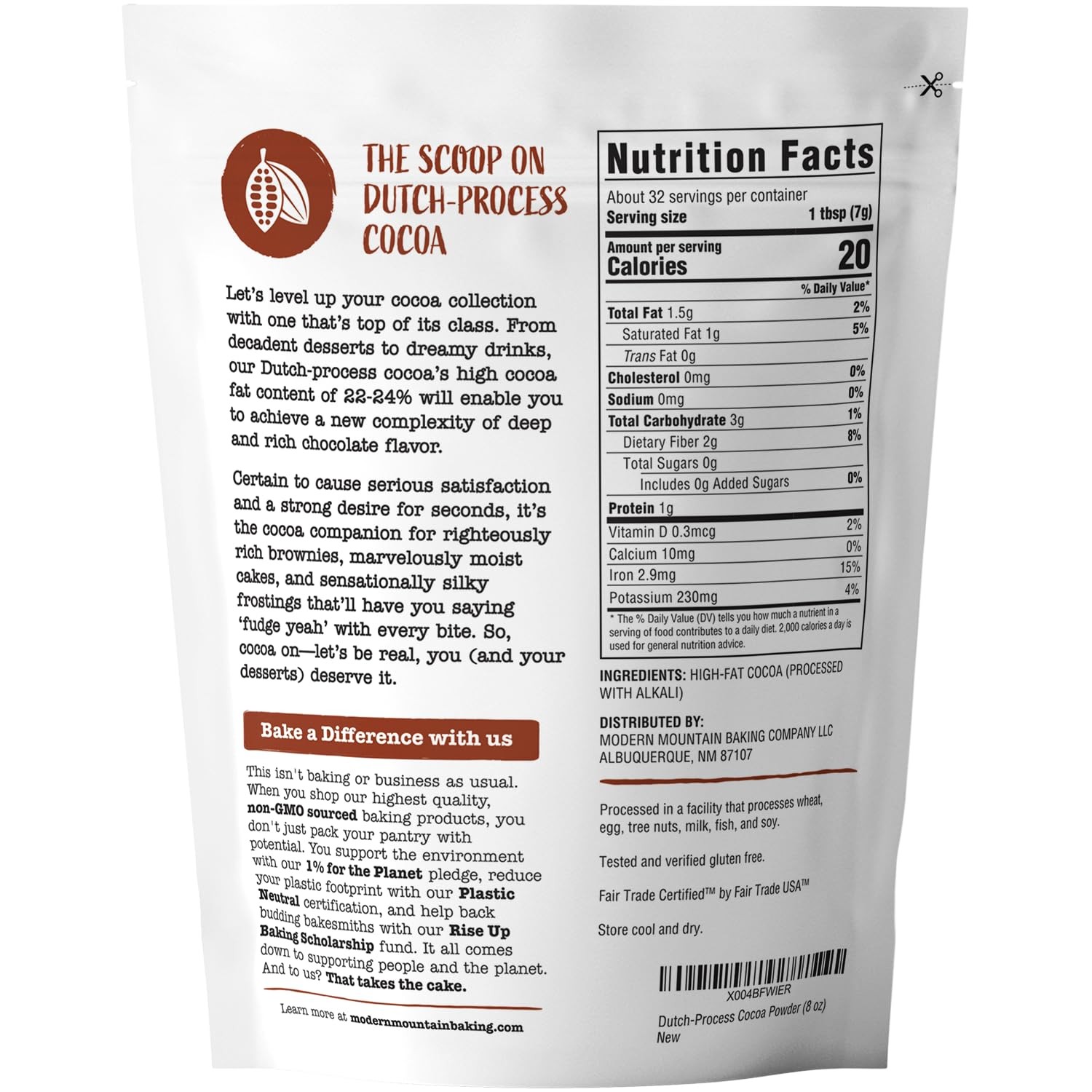 Cocoa Powder (8 oz) Dutch Processed Cocoa Powder, Unsweetened, Extra Rich Coc…