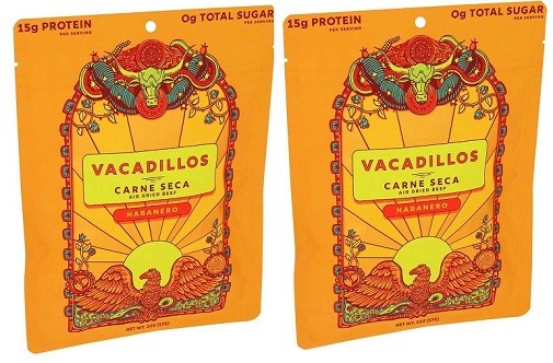 Vacadillos Air Dried Beef Habanero Carne Seca 2 Pack
