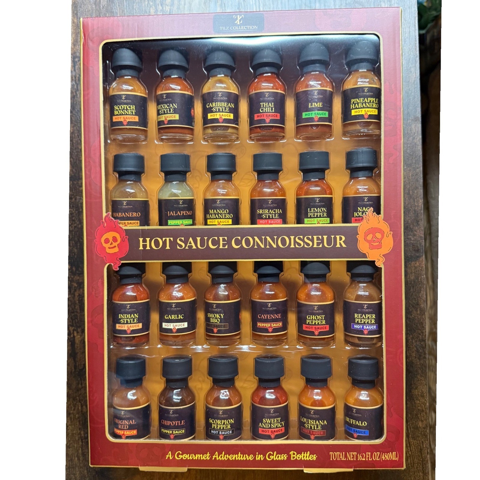 Tilz Collection Hot Sauce Connoisseur Sampler Gift Set 24 Flavors 16.2oz New