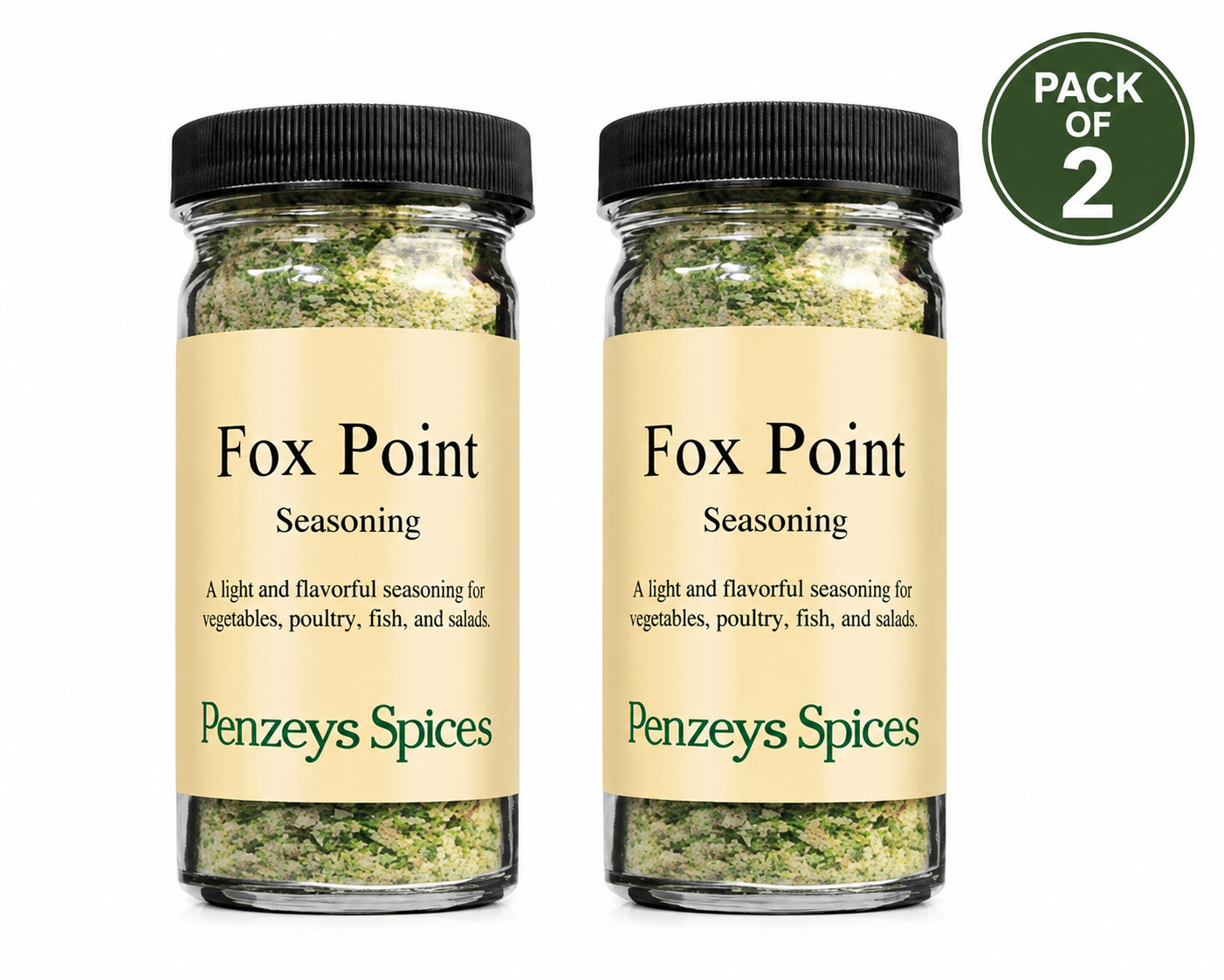 Penzeys Fox Point Seasoning 1.4 oz 1/2 Cup Jar Pack of 2 Spice Blend