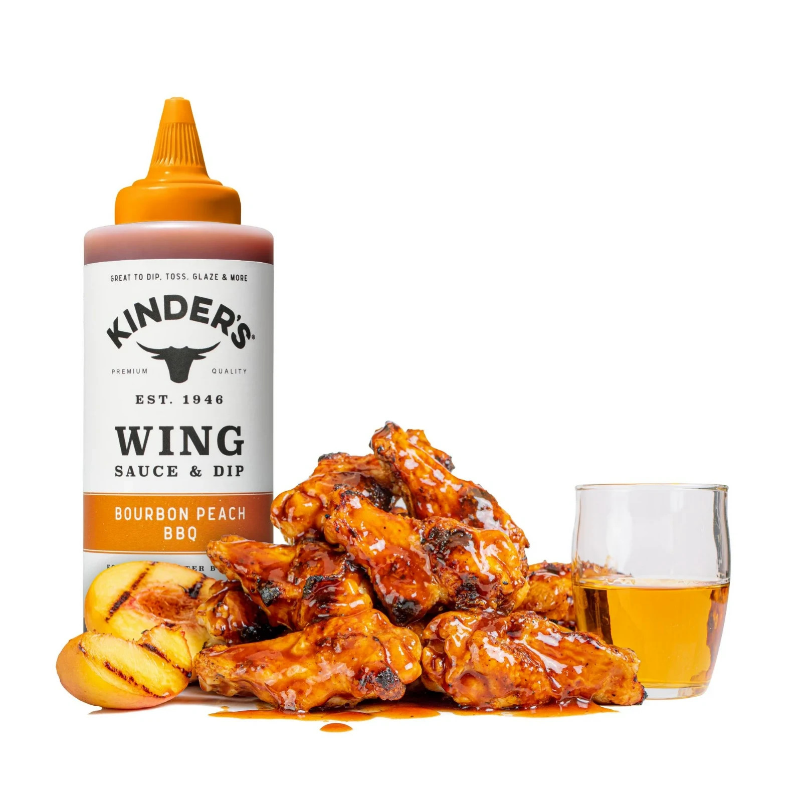 Kinder’s Bourbon Peach BBQ Wing Sauce and Dip, 15.5 oz Squeeze Bottle…
