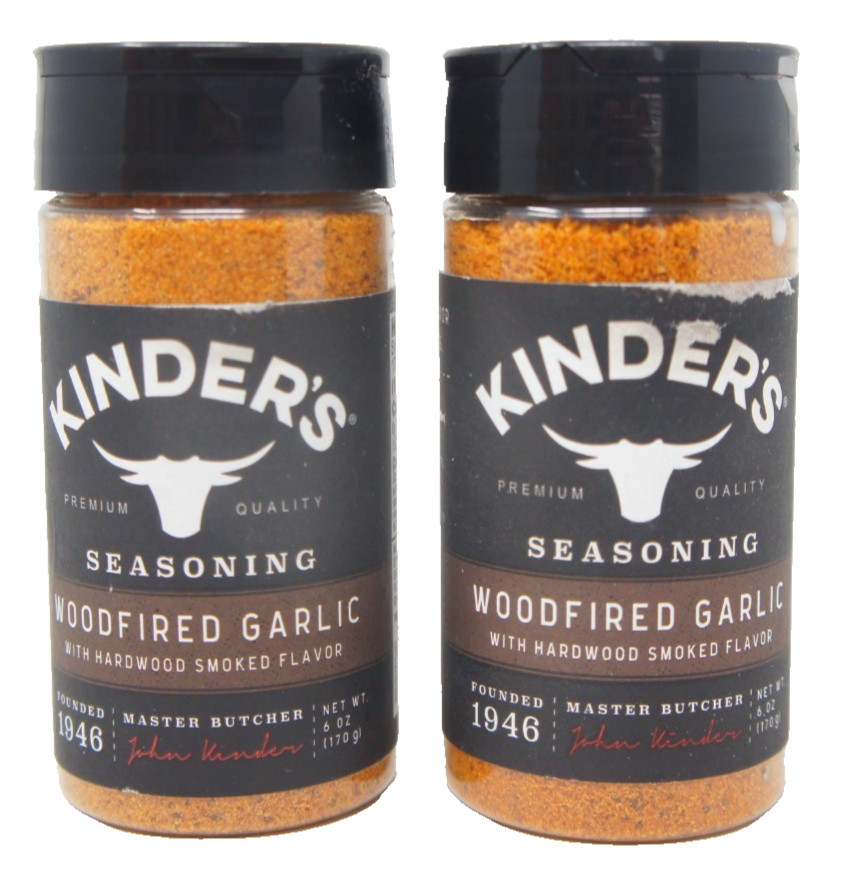 Kinder’s Woodfired Garlic Seasoning Hardwood Smoked Flavor 6 Oz Pack of 2 BBQ