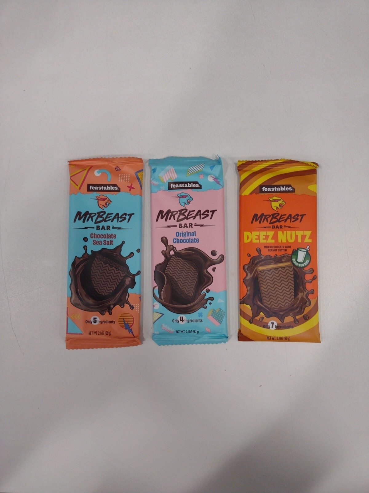 Rare Discountinued Mr Beast Bar Original Chocolate Sea Salt Deez Nutz 2.1 oz