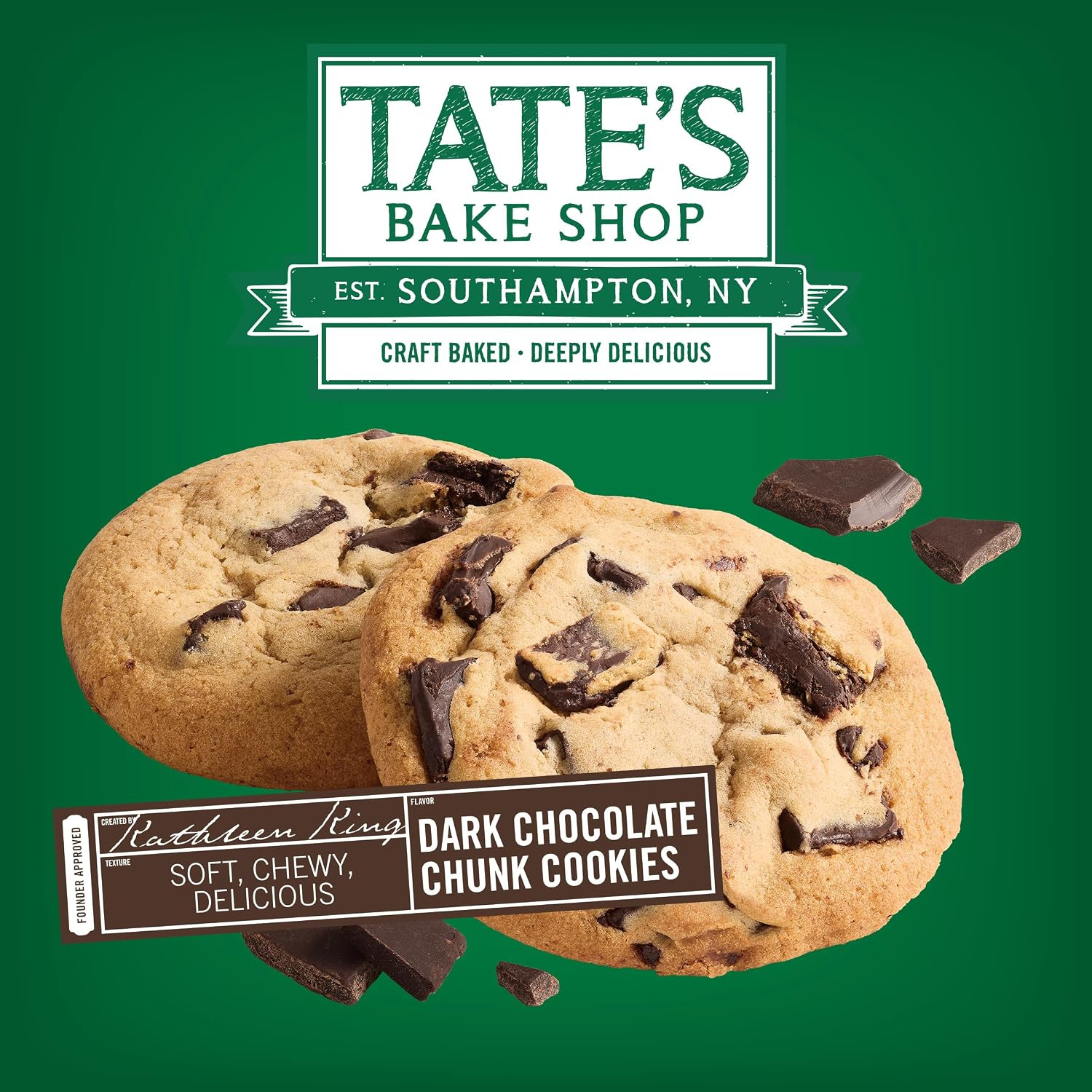 Tate’S Bake Shop Soft Baked Cookies, Dark Chocolate Chunk, 4-8 Oz Bags