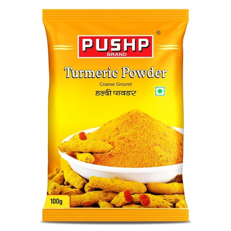 Pushp Brand Turmeric Powder Pouch (100gm pack) (Pack of 1)
