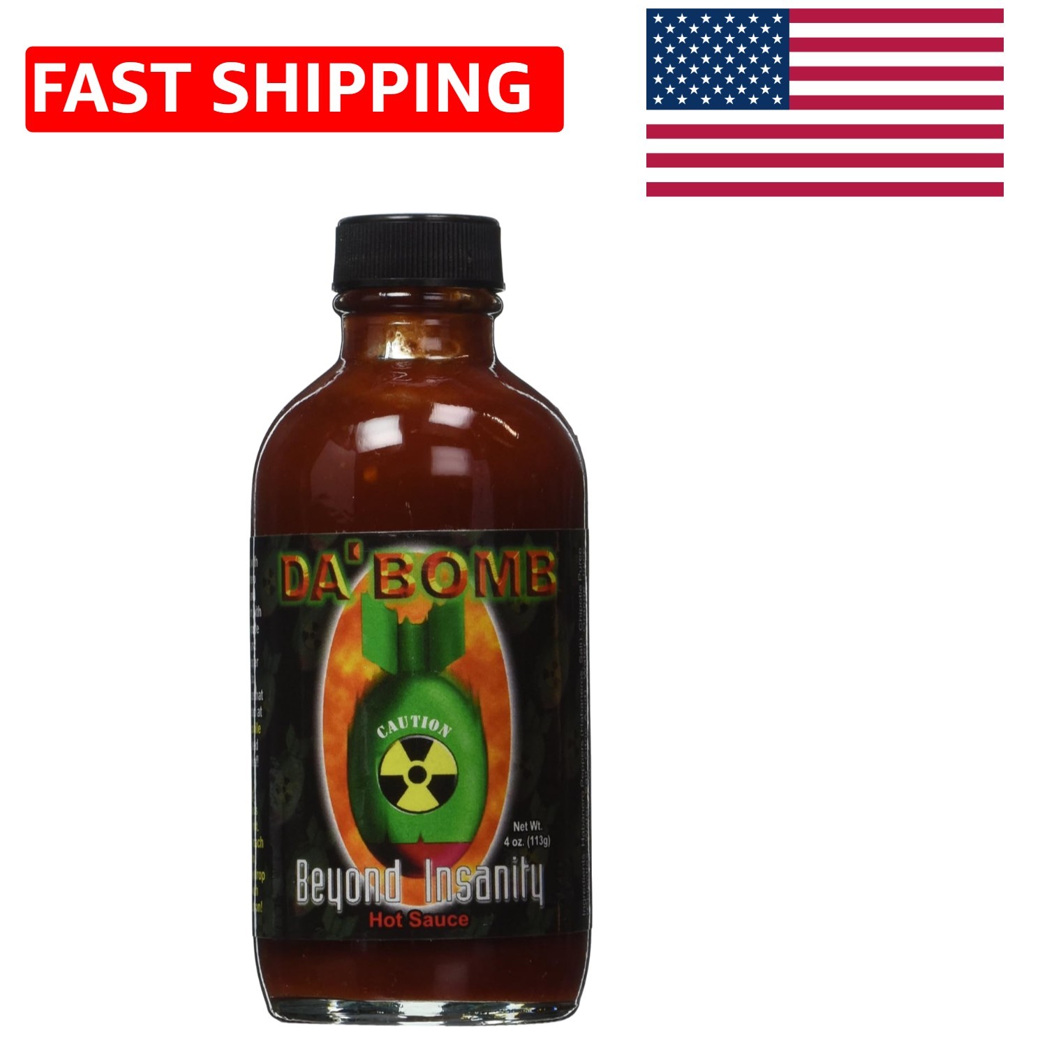 Da Bomb 135,600 Scoville Unit Hot Sauce – Versatile 4 Oz Flavor Explosion