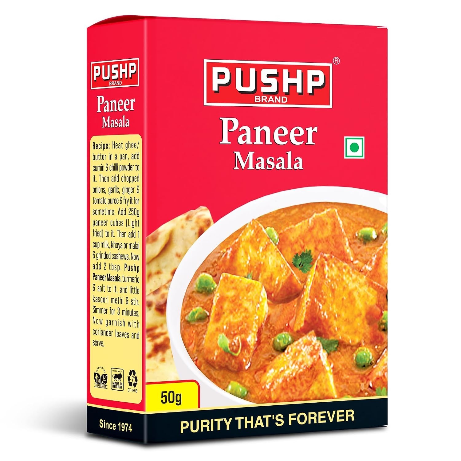 Pushp Brand Paneer Masala Box (Pack of 1, 50gm)