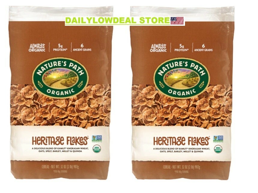 2 PACK – Nature’s Path Organic Heritage Flakes Cereal – 32 oz (Total 64 oz)