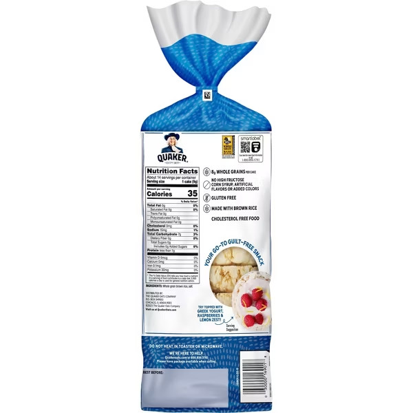 Quaker Lightly Salted Gluten Free Large Rice Cakes – 4.47oz
