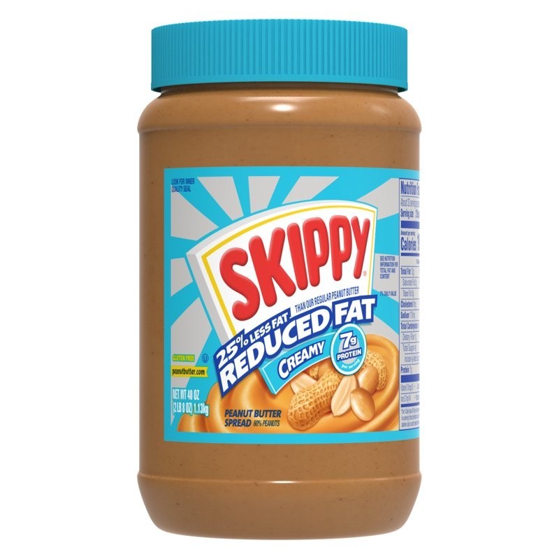 SKIPPY Reduced Fat creamy Peanut butter Spread Shelf-Stable 40 Oz Plastic Jar…