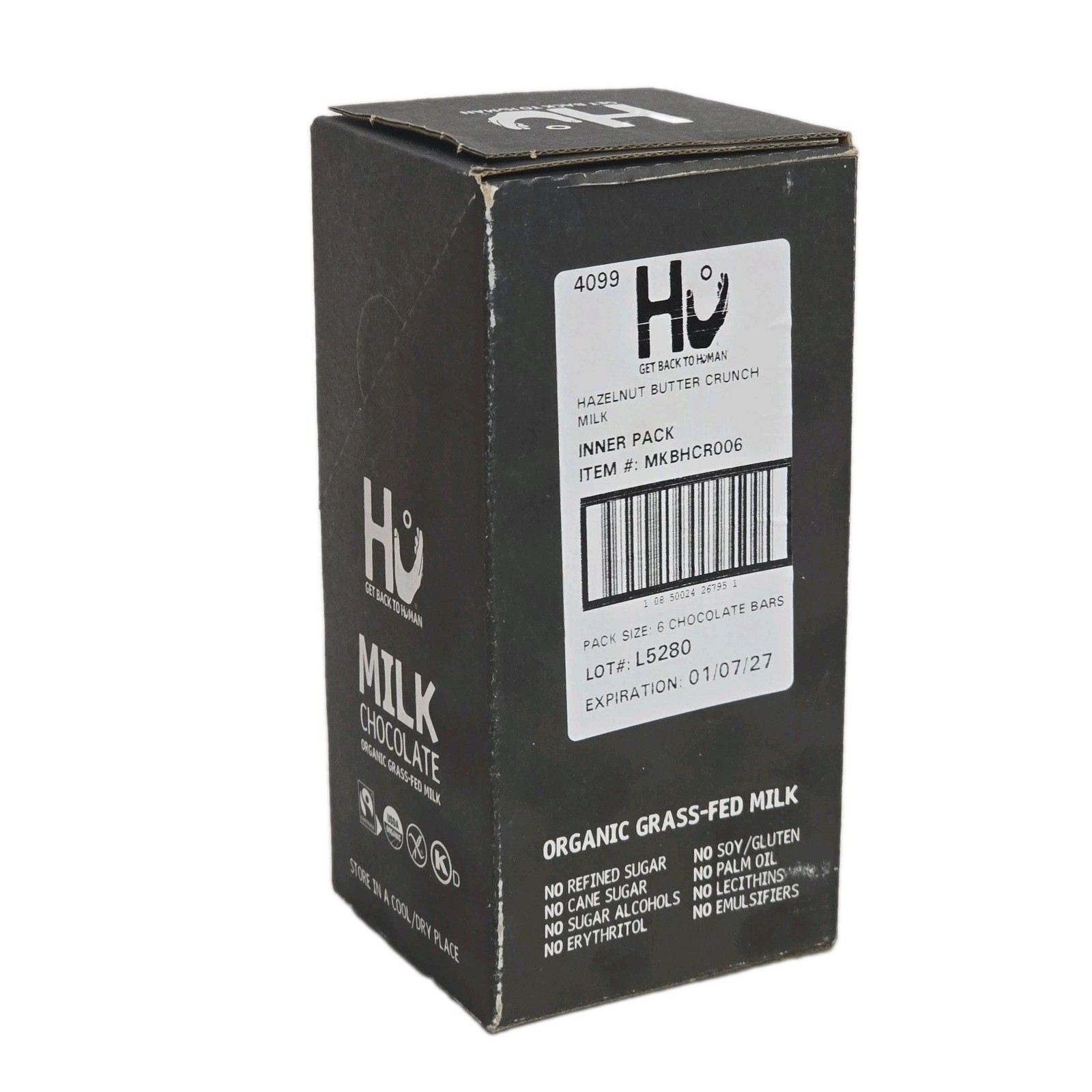 Hu Hazelnut Butter Crunch Milk 6 BAR CASE No Refined Sugar Gluten Free Grass Fed