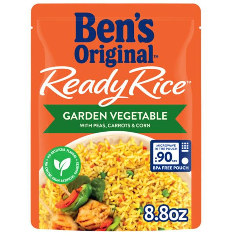 Ready Rice Garden Vegetable Flavored Rice, Easy Dinner Side, 8.8 Oz Pouch (Pack
