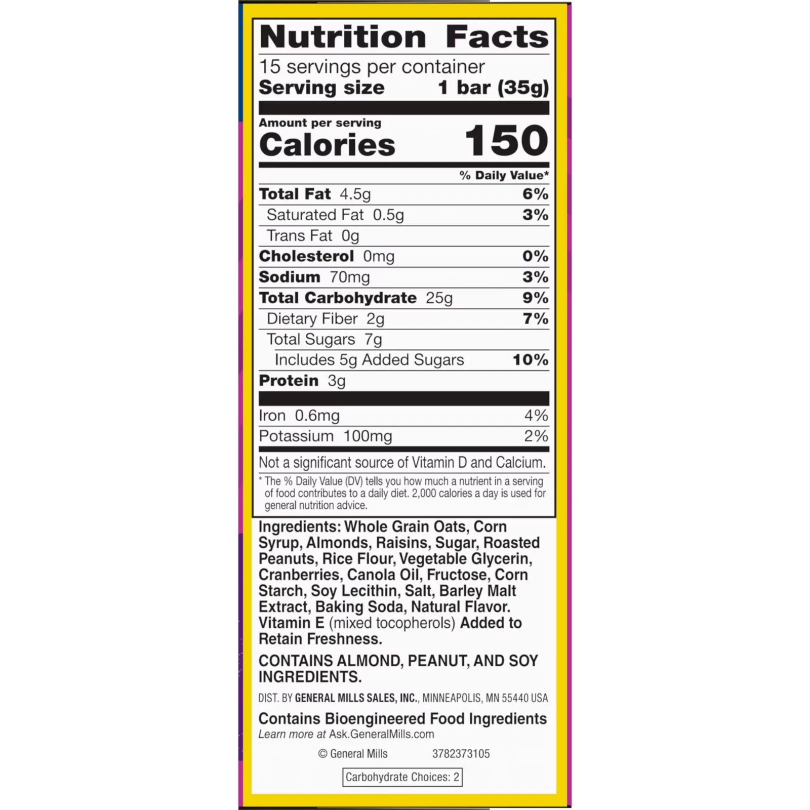 Nature Valley Chewy Fruit and Nut Granola Bars, Trail Mix, 15 Count, 18 oz