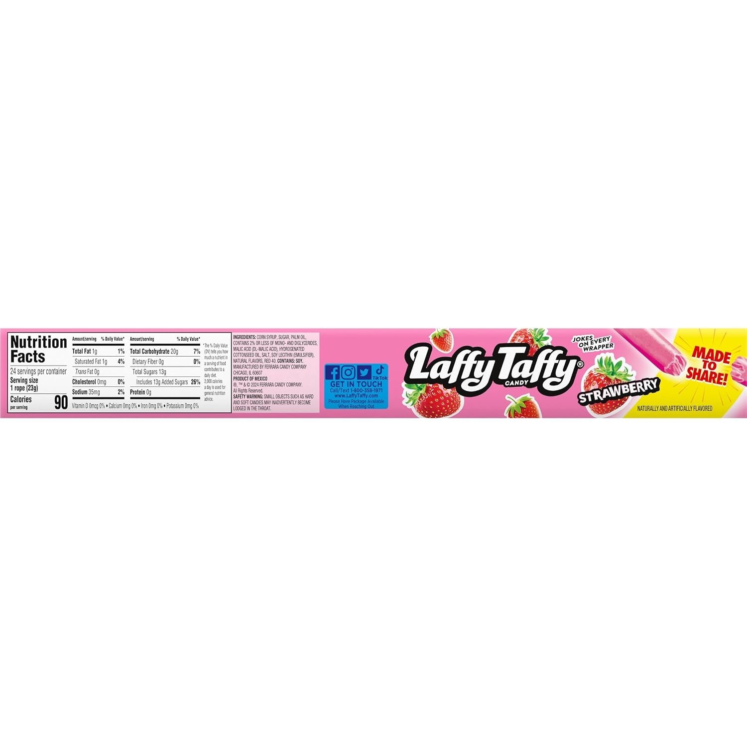 Fun Strawberry Taffy Ropes 0.81 Ounce – Shareable Candy for Any Occasion