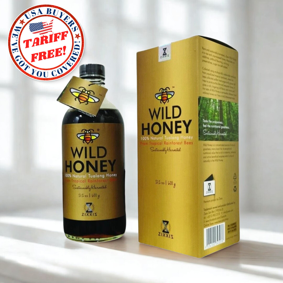 Sustainably Harvested Pure Tualang Wild Tropical Rainforest Bee Honey 600 Grams