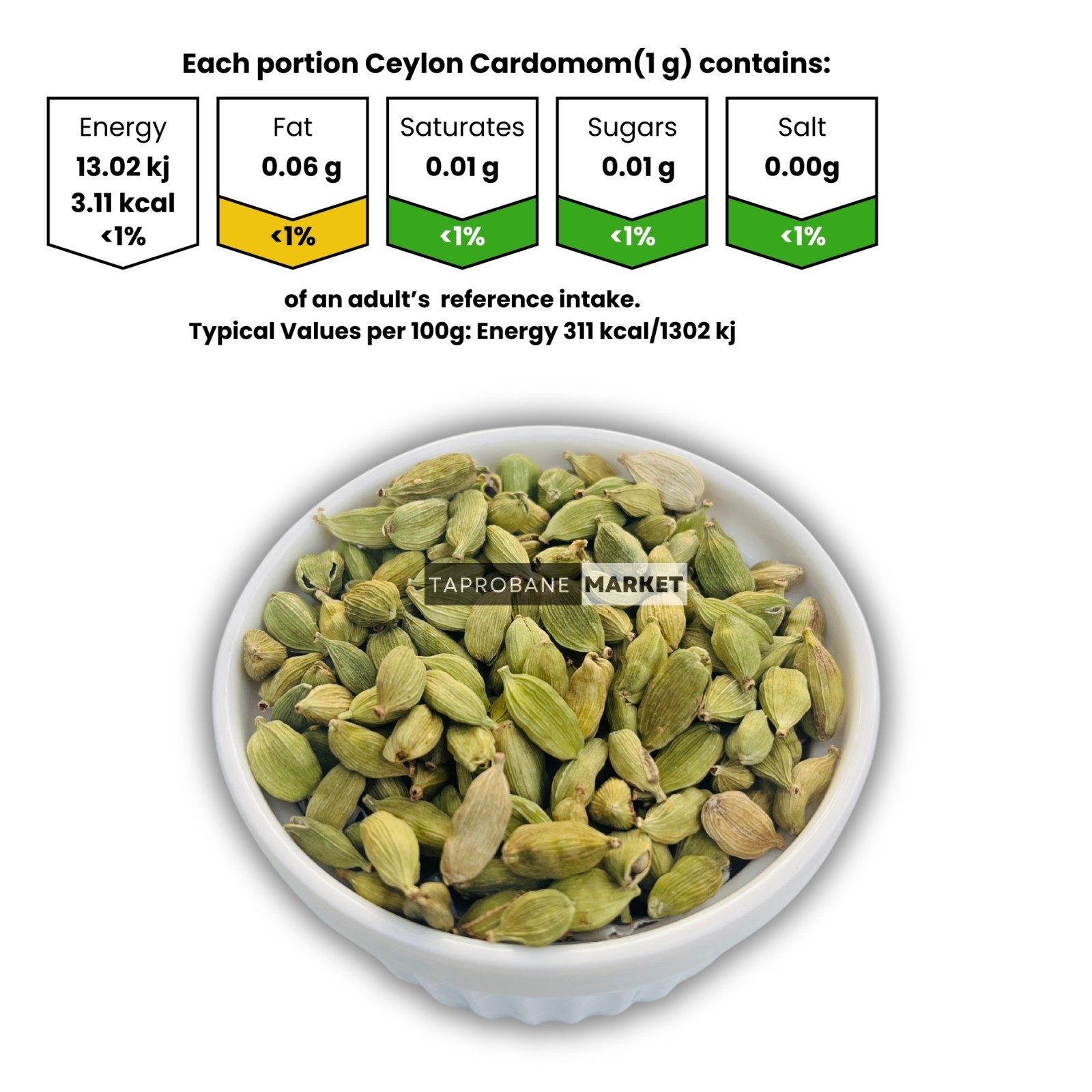 Organic Ceylon Green Cardamom Pods | Whole Fresh Non-GMO Spice