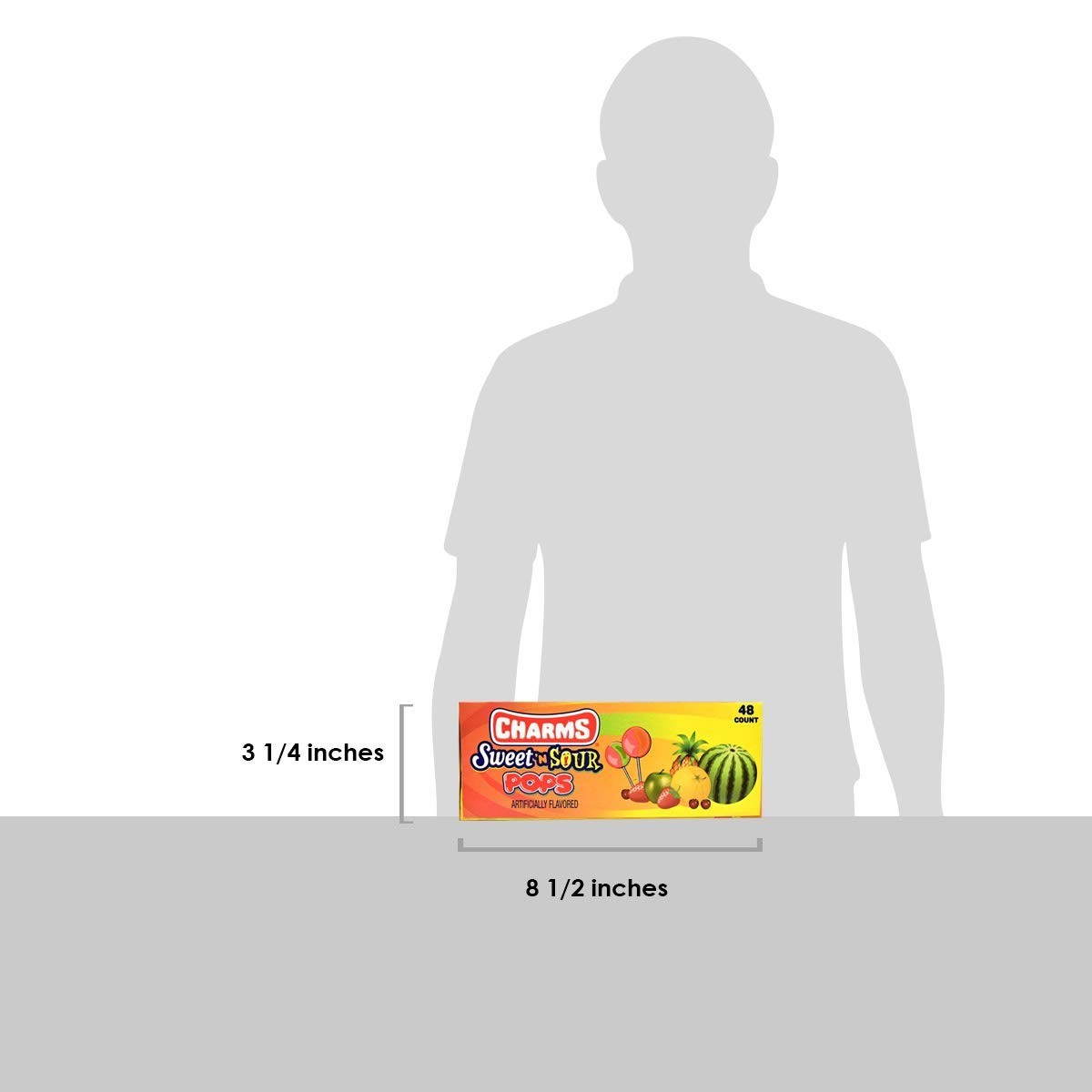 Pops, in 5 Assorted Sweet/Sour Flavors, 0.6 Ounce Pack of 48