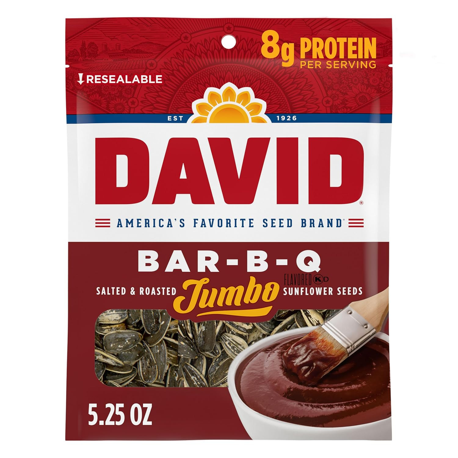 Jumbo Sunflower Seeds, Bar-B-Q Flavor, Easter Basket Stuffer for Baseball Player