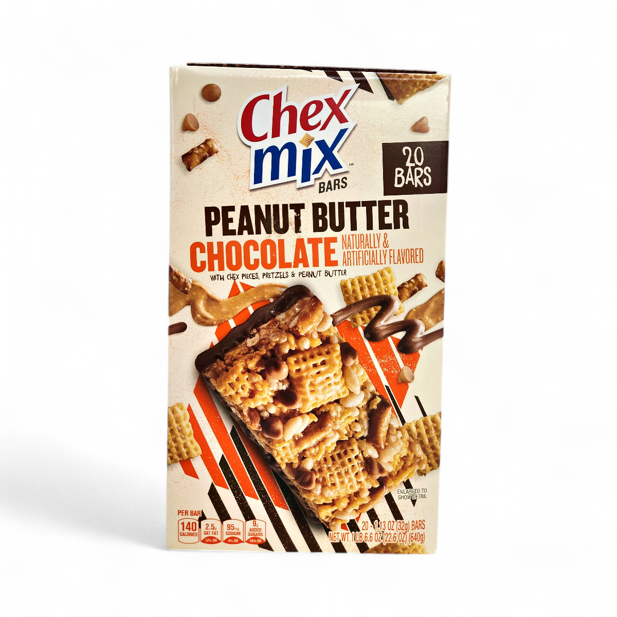 Chex Mix Peanut Butter Chocolate Treat Cereal Bars, 20-Pack