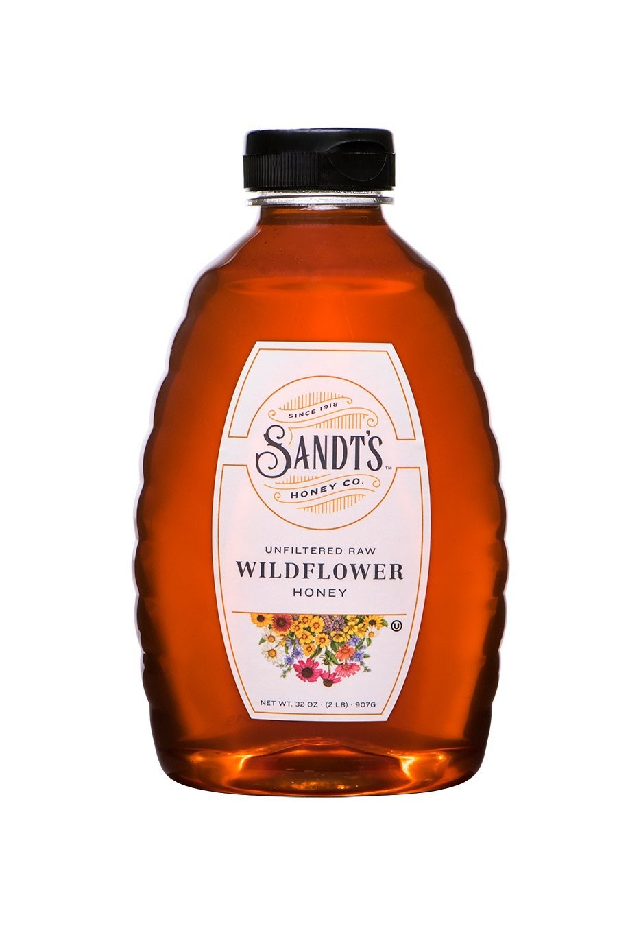Sandt’s Wildflower Honey, Unfiltered Raw Honey, Pure Honey (2 lbs)