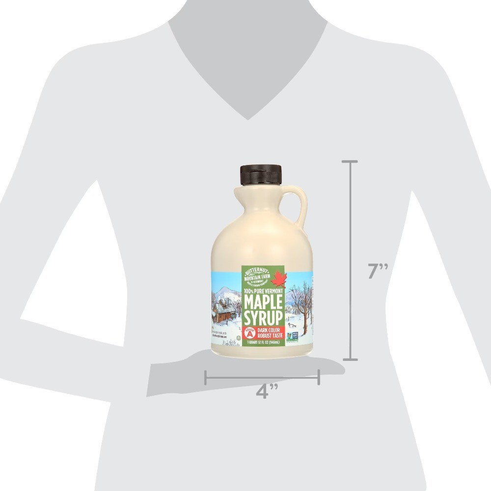 100% Pure Vermont Maple Syrup Dark Color & Robust Taste, 32 fl oz.