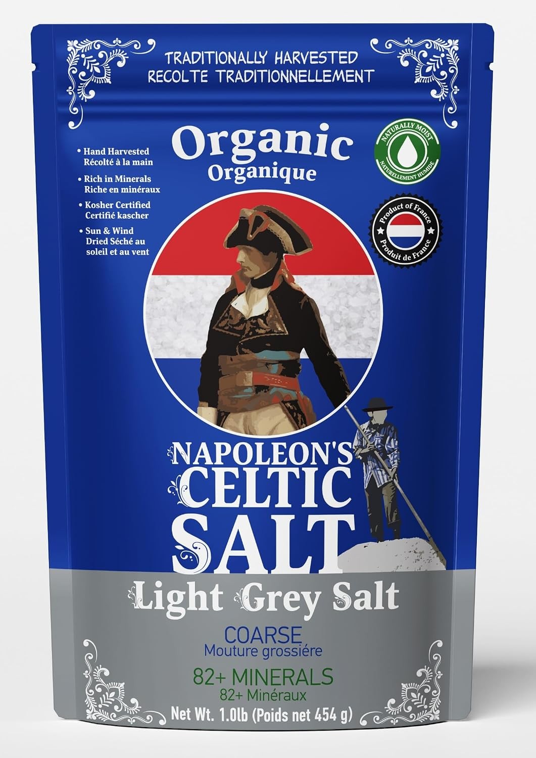 Napoleon’s Celtic Salt – Celtic Salt Organic 82 Minerals Coarse, 1.0lb Resealabl
