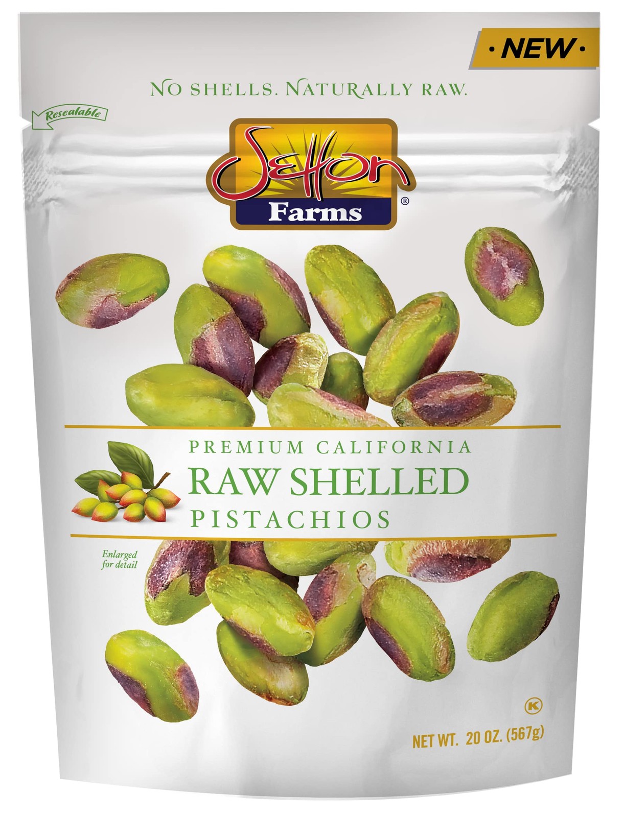 Naturally Raw Shelled Pistachios 20 oz Value Bag, No Shell Pistachios, NonGMO…