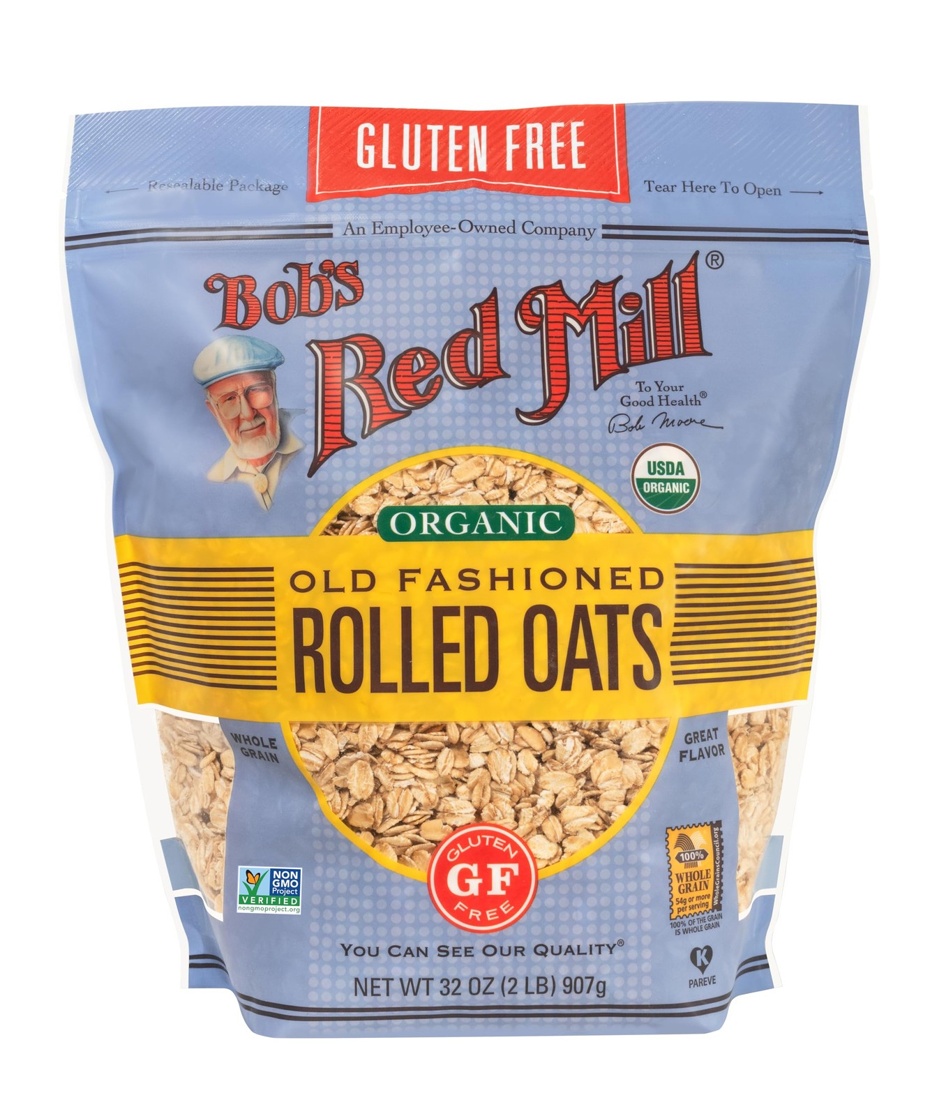 Gluten Free Organic Old Fashioned Rolled Oats, 32 ounce (Pack of 4)