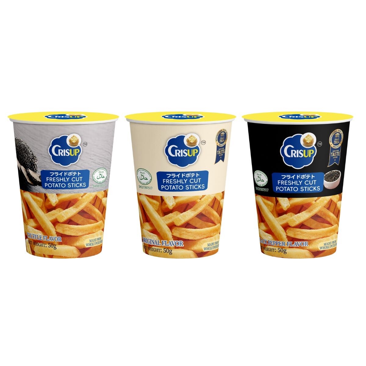 CRISUP Variety 3-Pack Freshly Cut Potato Sticks Fries 150g (50g x3)