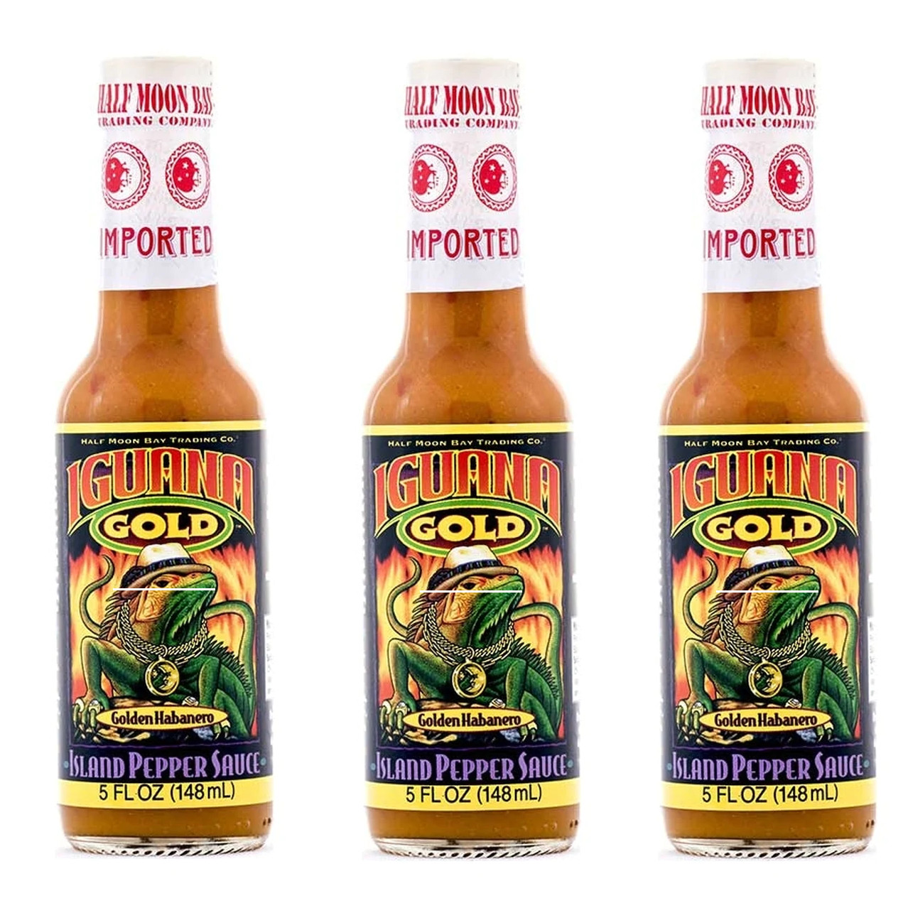 Hot Sauce Depot Iguana Gold Island Pepper Sauce 5 Fl Oz / 148 ml Pack of 3