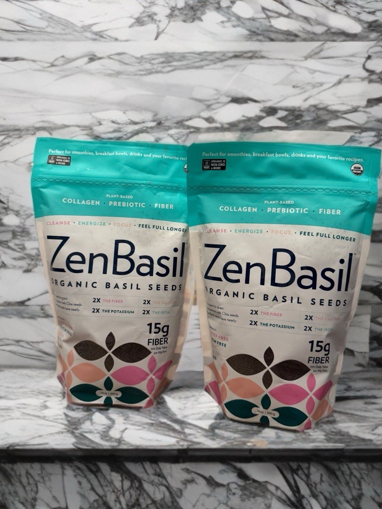 Zen Basil Seeds | Edible Basil Seeds USDA Organic, Kosher, Non-GMO, 2 Pack