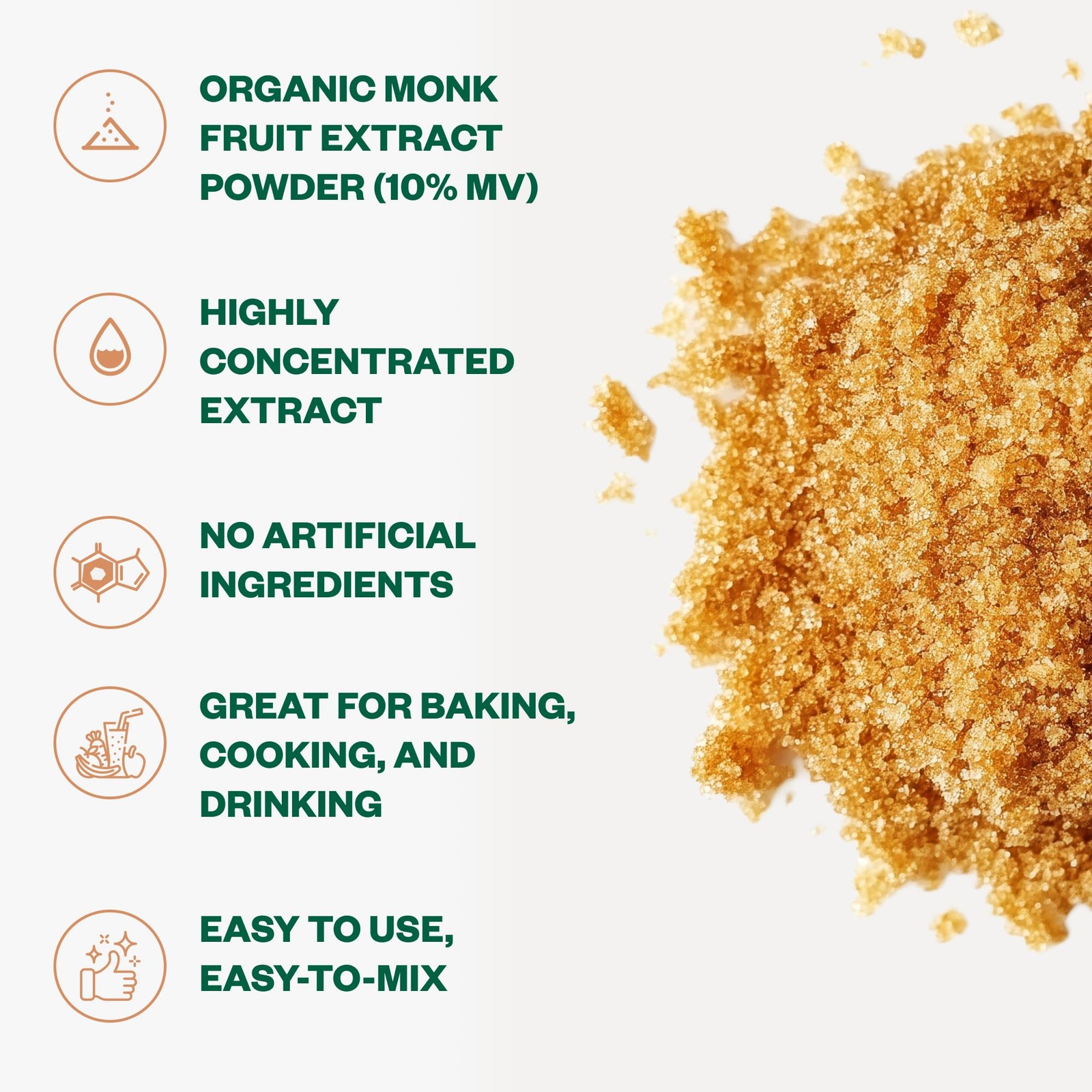 Pure Organic Monk Fruit Extract Powder, No Erythritol 4oz, 100% Monk Fruit Sw…