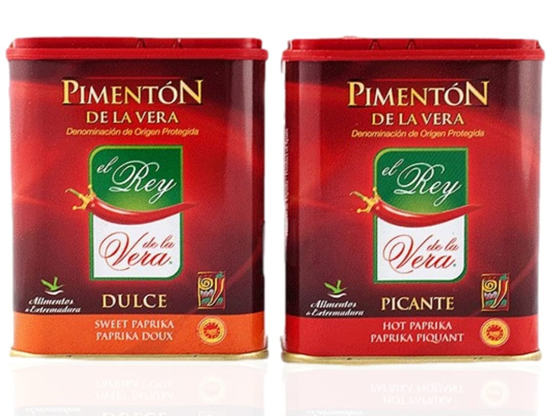 Artisan Spanish Smoked Paprika, Pimenton from La Vera Region. Hot and Sweet. Set
