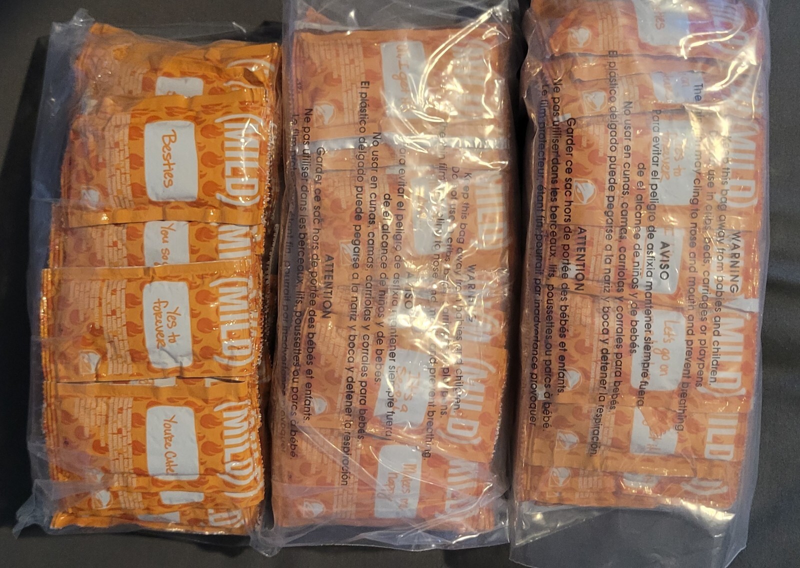 200 Taco Bell Sauce Packets – Mild, Hot, Fire and Diablo! All fresh!