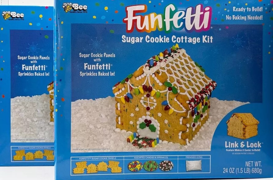 Bee (10-PACK) Funfetti Sugar Cookie Link & Lock Gingerbread Cottage Kit 24 oz
