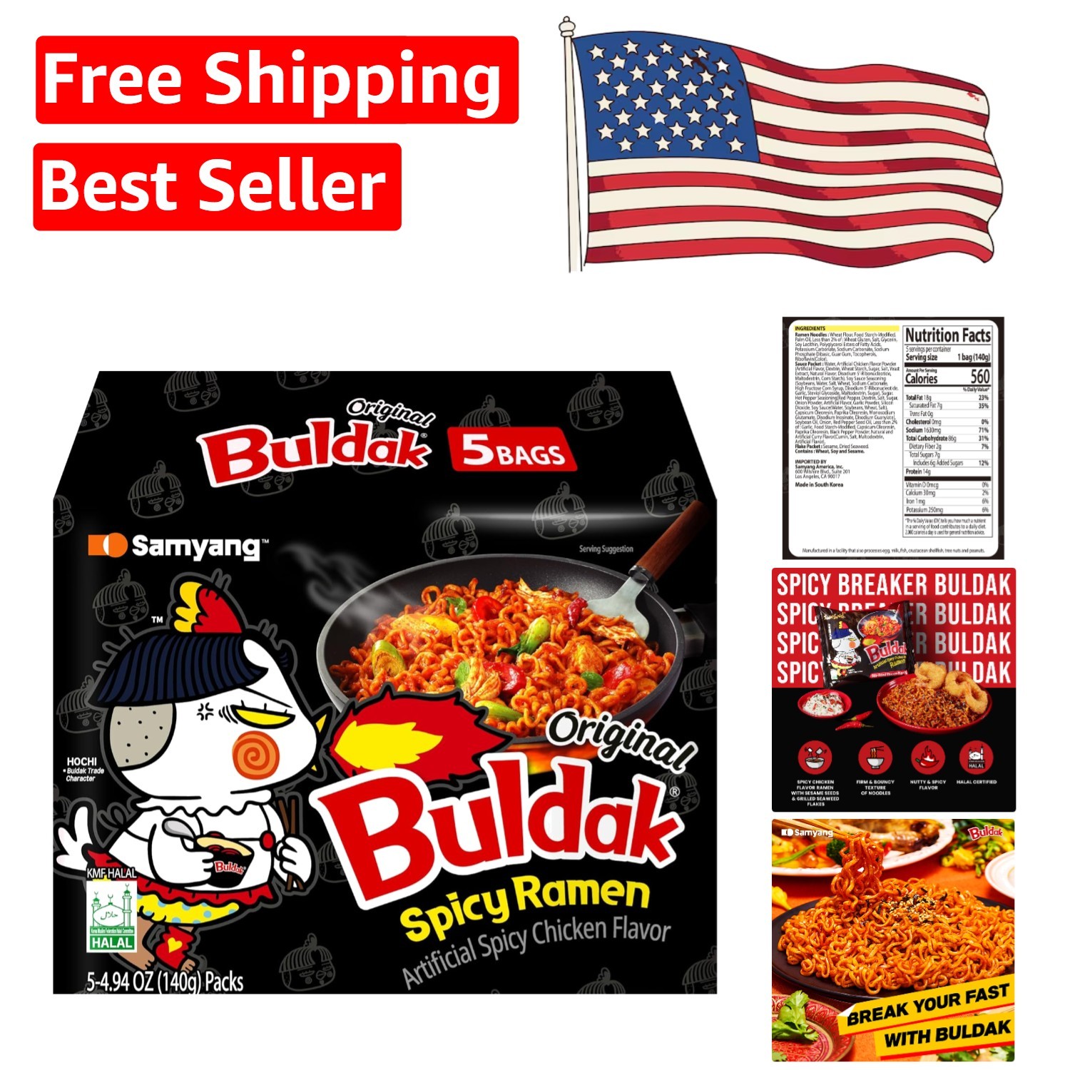 Authentic Buldak Spicy Chicken Ramen Noodles – Fire Challenge Ready 24.7 Oz