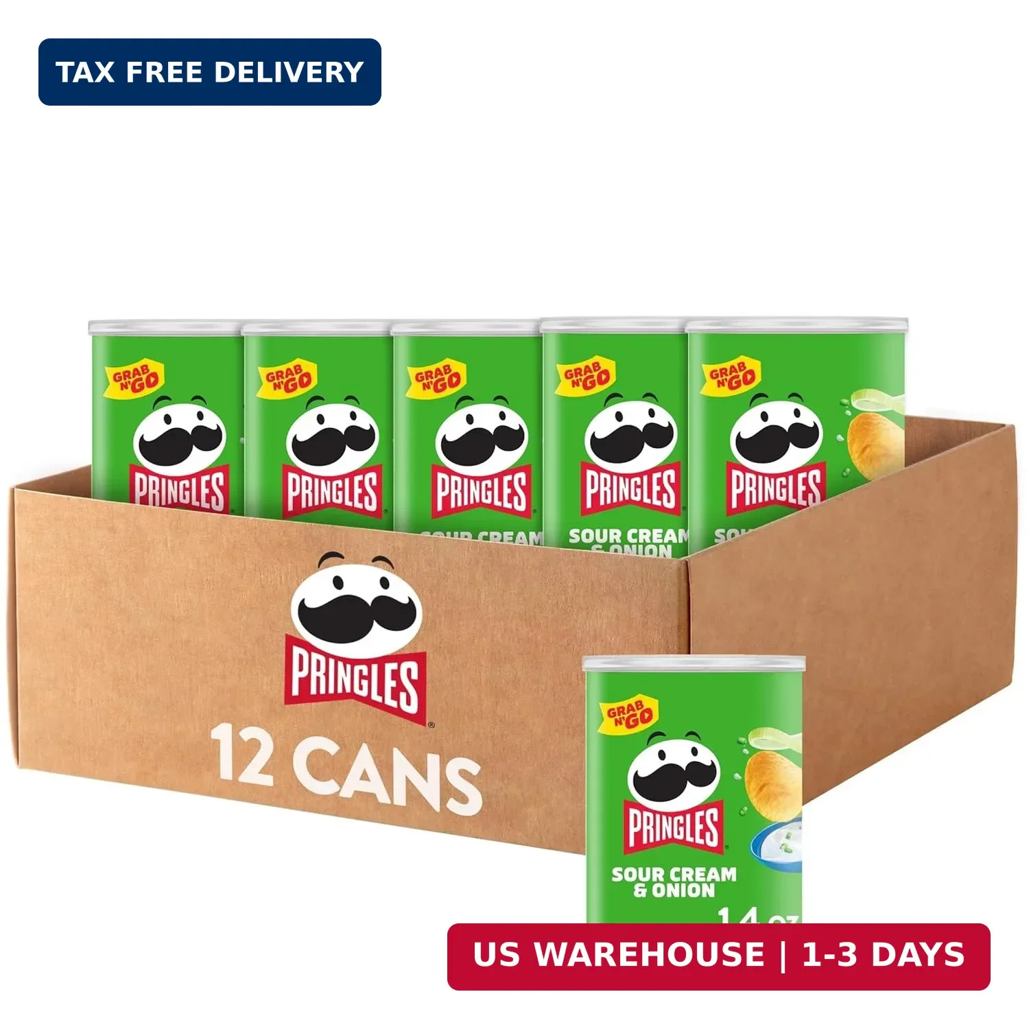 Pringles Potato Crisps Chips, Lunch Snacks, Office and Kids Snacks, Grab N’ Go,