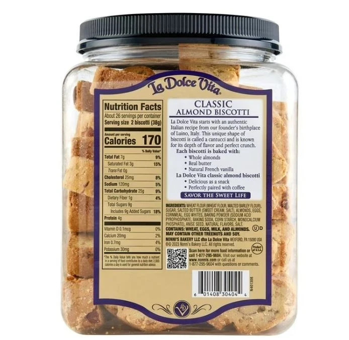 2 Pack La Dolce Vita Classic Almond Biscotti 34 oz. Fast Dispatch Best Price