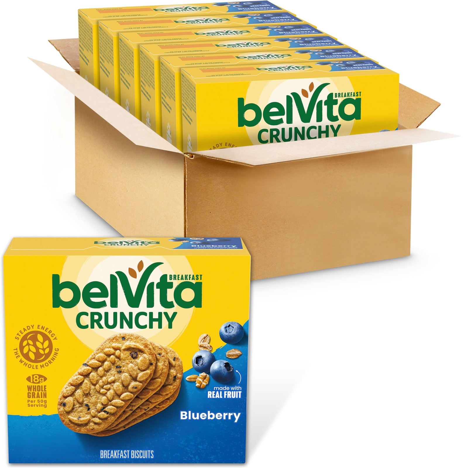 belVita Breakfast Bars Biscuits, Blueberry, 30 30 Count (Pack of 1), Basic